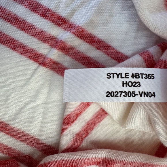 J.Crew Womens ECO Dreamiest LS Henley 2pc. Strip Pajama Set Top Pants Sz. Large - Picture 7 of 15